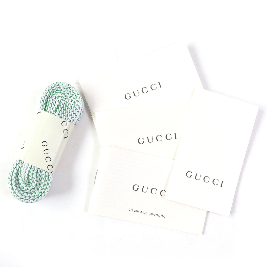 GUCCI Low cut sneakers 700290 PVC, Leather White green Women 35 Used Authentic