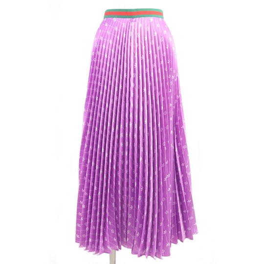 GUCCI Pleated skirt 696770 Main: 100% polyester, Part: 100% nylon purple Women 42 Used Authentic