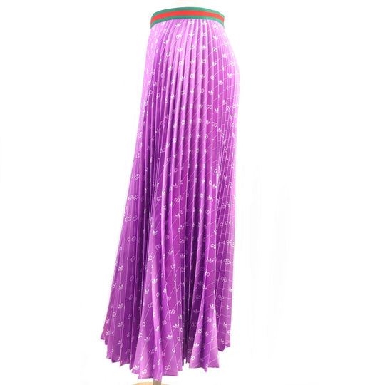 GUCCI Pleated skirt 696770 Main: 100% polyester, Part: 100% nylon purple Women 42 Used Authentic