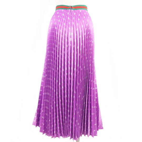 GUCCI Pleated skirt 696770 Main: 100% polyester, Part: 100% nylon purple Women 42 Used Authentic