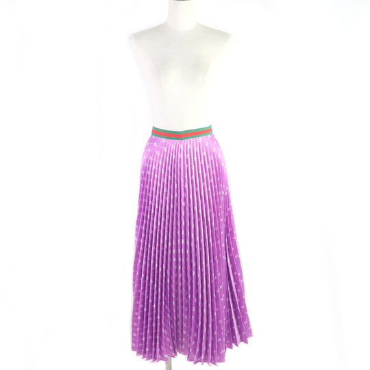 GUCCI Pleated skirt 696770 Main: 100% polyester, Part: 100% nylon purple Women 42 Used Authentic