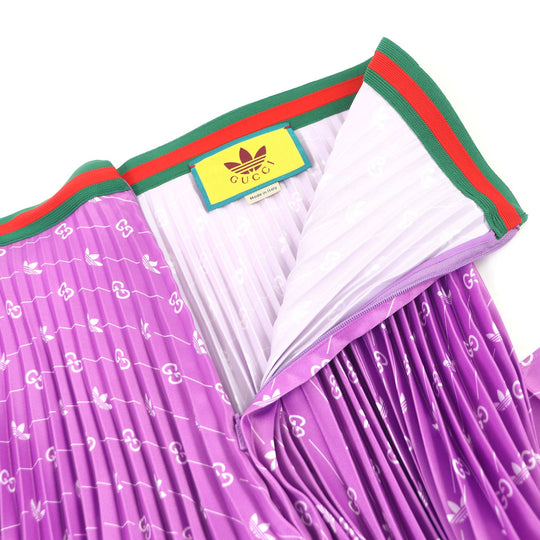GUCCI Pleated skirt 696770 Main: 100% polyester, Part: 100% nylon purple Women 42 Used Authentic