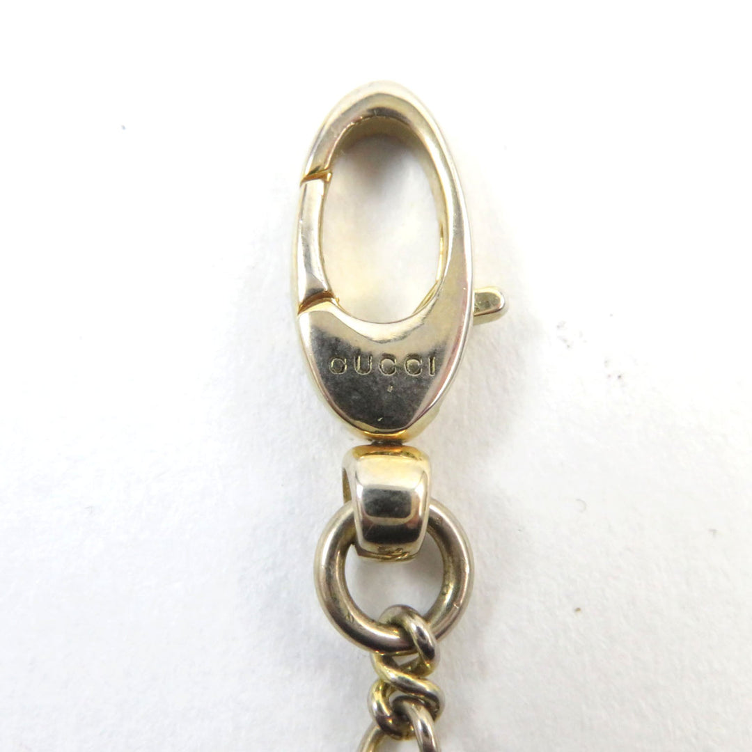 GUCCI Necklace Main: Gold Plated Part: Color Stone Gold green 412885 mens Used Authentic