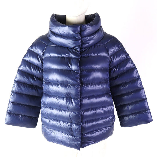 Herno Down jacket PI0046DIC Outer: 100% nylon, Lining: 100% nylon, Filling: 90% down, Filling: 10% feather, Part: 60% cotton Navy Women 40 Used Authentic
