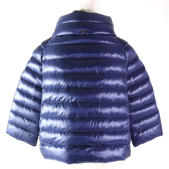 Herno Down jacket PI0046DIC Outer: 100% nylon, Lining: 100% nylon, Filling: 90% down, Filling: 10% feather, Part: 60% cotton Navy Women 40 Used Authentic