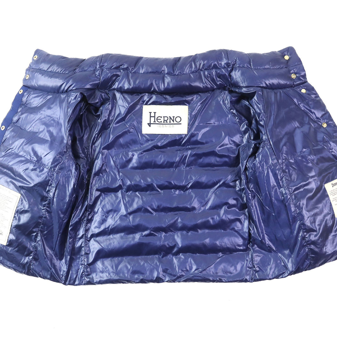Herno Down jacket PI0046DIC Outer: 100% nylon, Lining: 100% nylon, Filling: 90% down, Filling: 10% feather, Part: 60% cotton Navy Women 40 Used Authentic