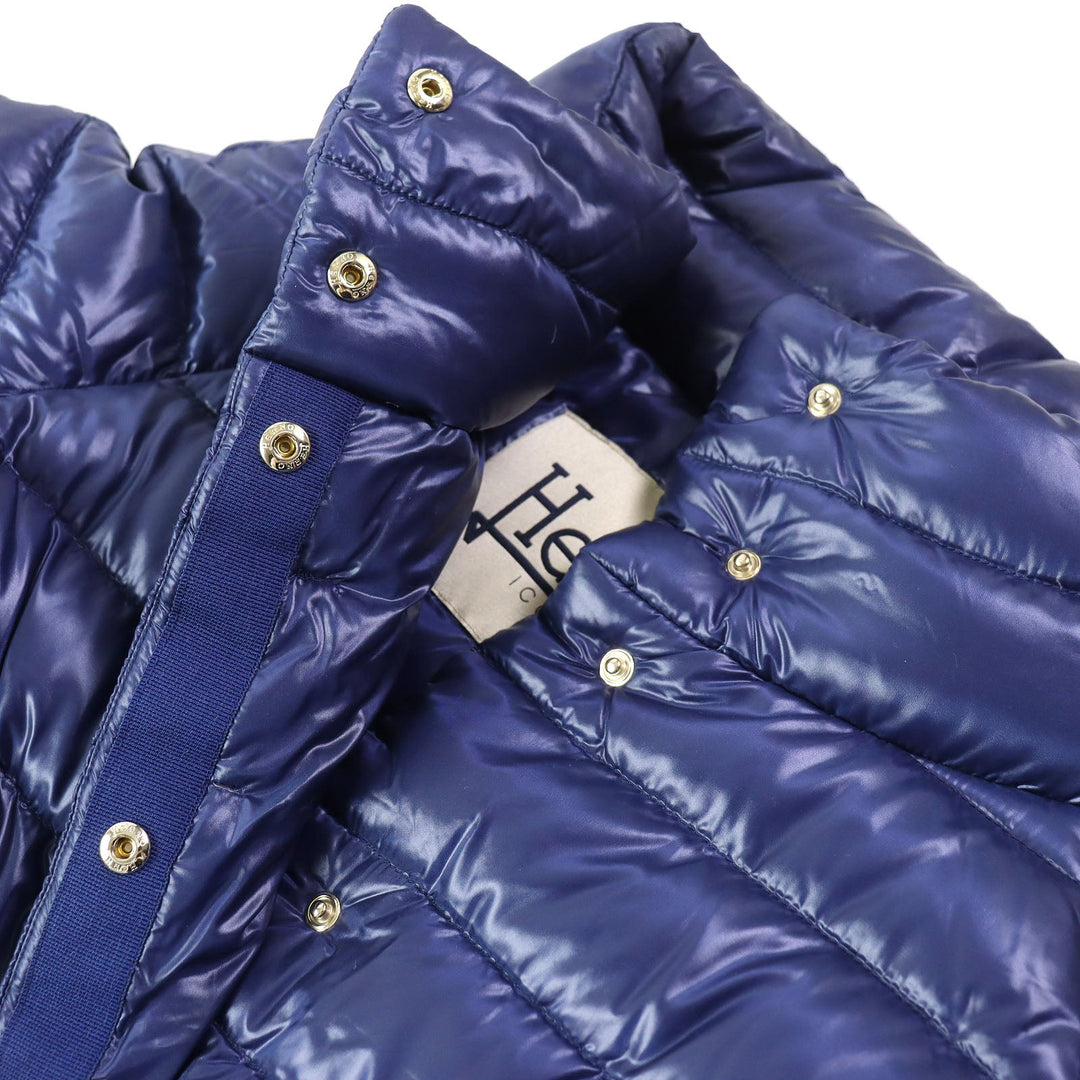 Herno Down jacket PI0046DIC Outer: 100% nylon, Lining: 100% nylon, Filling: 90% down, Filling: 10% feather, Part: 60% cotton Navy Women 40 Used Authentic