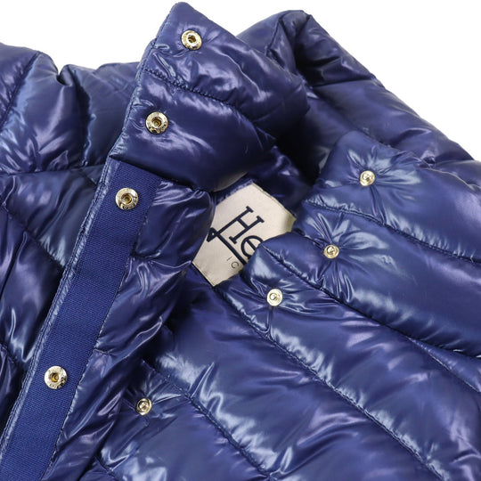 Herno Down jacket PI0046DIC Outer: 100% nylon, Lining: 100% nylon, Filling: 90% down, Filling: 10% feather, Part: 60% cotton Navy Women 40 Used Authentic