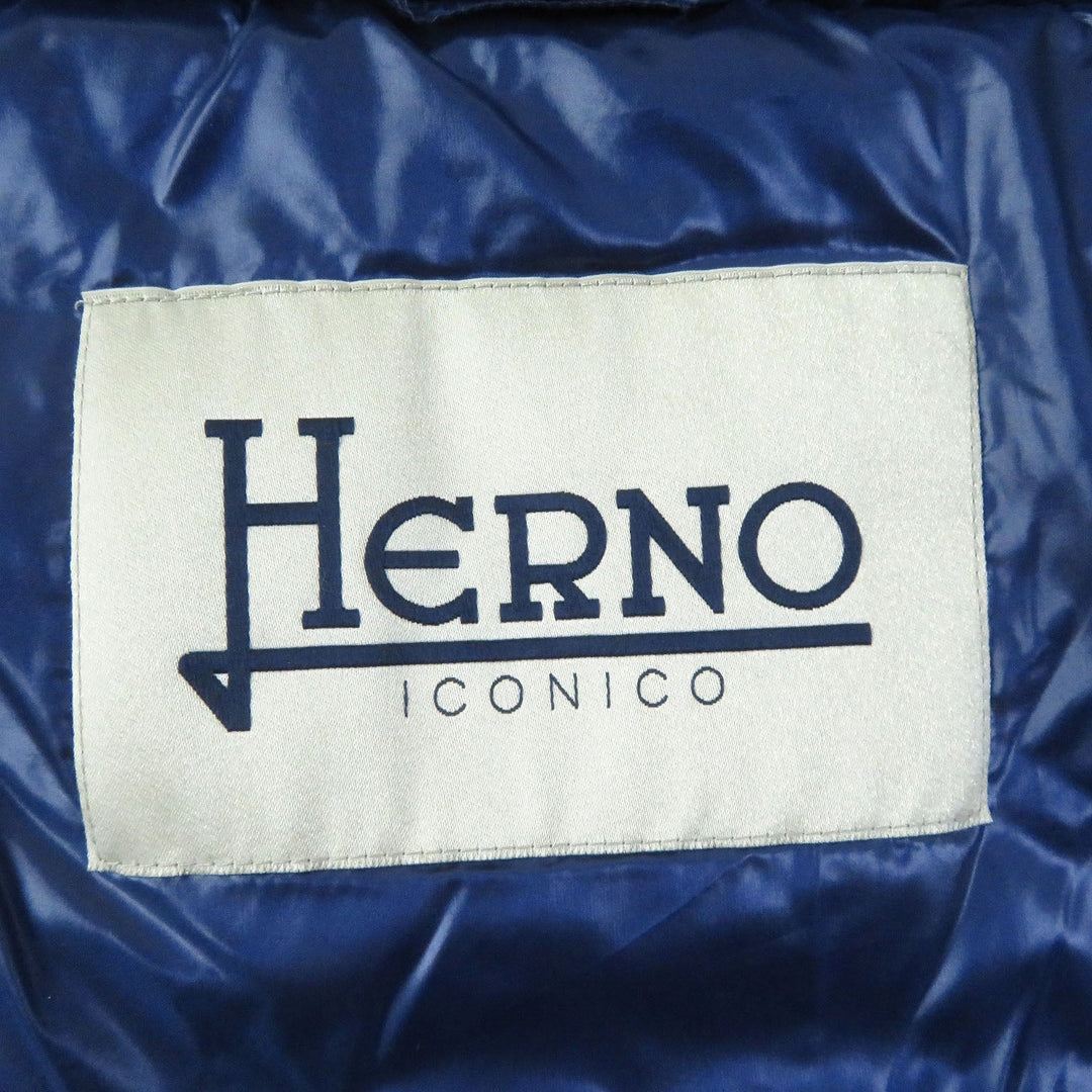 Herno Down jacket PI0046DIC Outer: 100% nylon, Lining: 100% nylon, Filling: 90% down, Filling: 10% feather, Part: 60% cotton Navy Women 40 Used Authentic