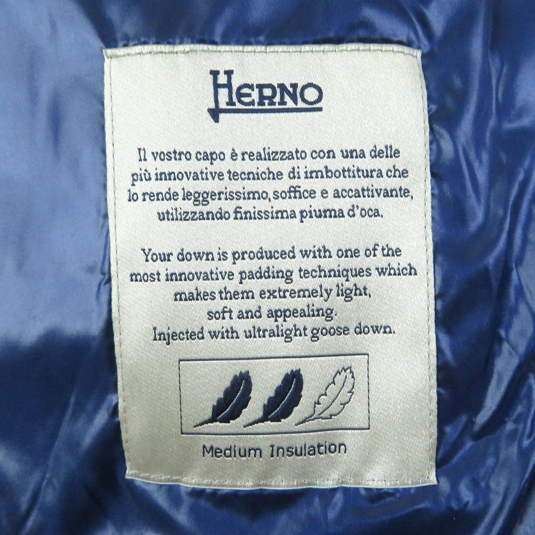 Herno Down jacket PI0046DIC Outer: 100% nylon, Lining: 100% nylon, Filling: 90% down, Filling: 10% feather, Part: 60% cotton Navy Women 40 Used Authentic