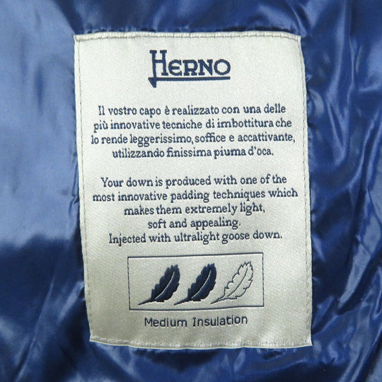 Herno Down jacket PI0046DIC Outer: 100% nylon, Lining: 100% nylon, Filling: 90% down, Filling: 10% feather, Part: 60% cotton Navy Women 40 Used Authentic