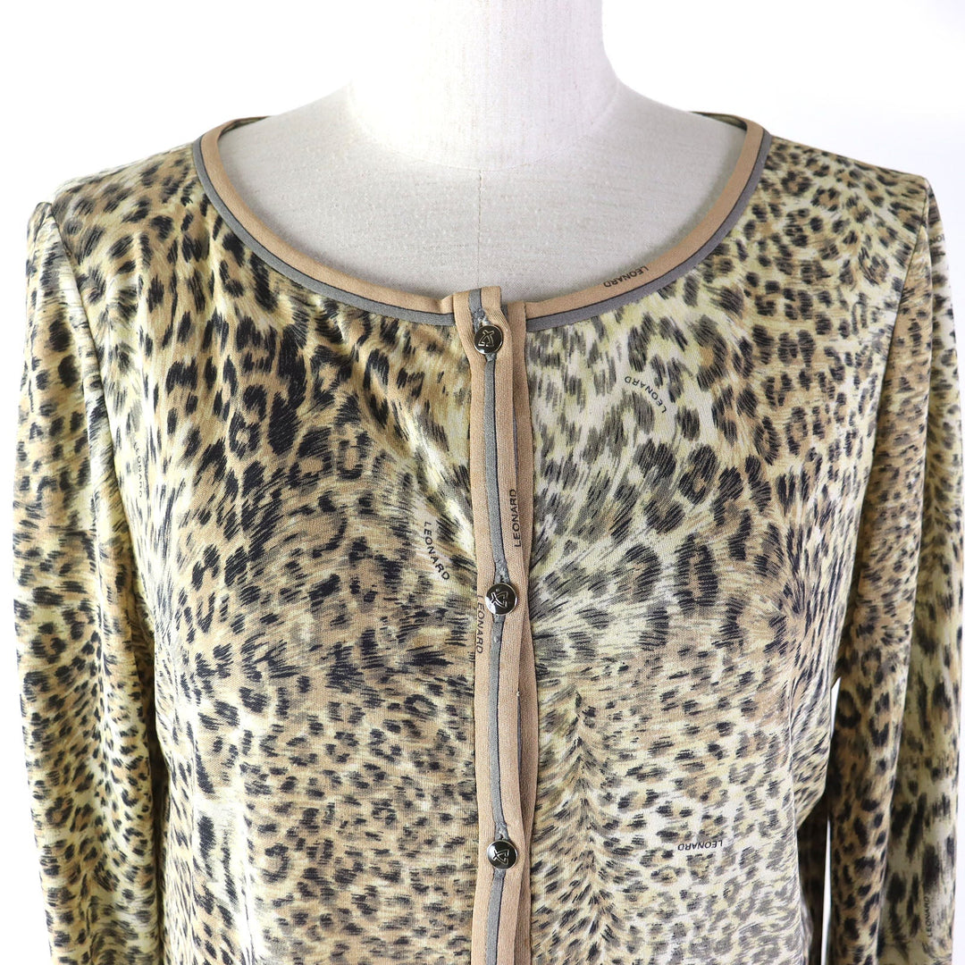 LEONARD Tunic Main: 100% silk Beige type Women 38 Used Authentic