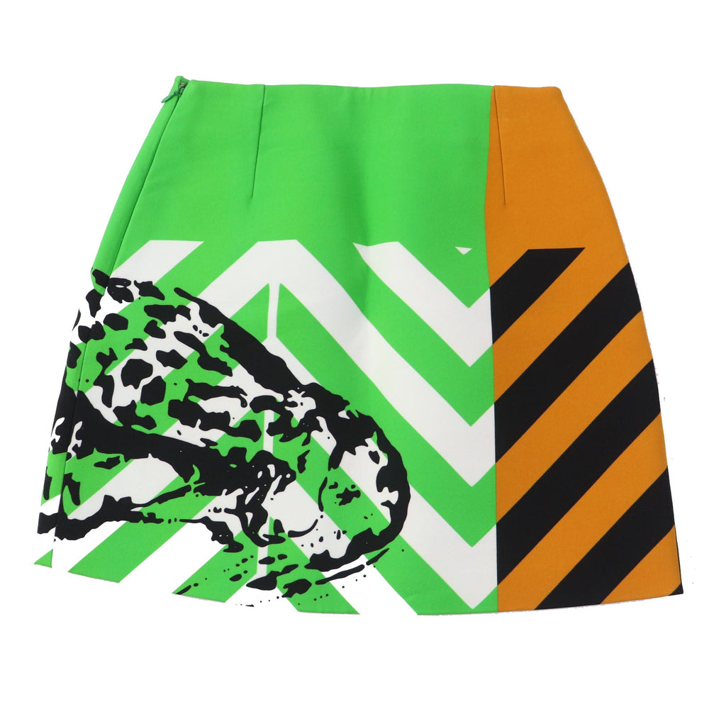 Christian Dior Mini skirt 221J36A5113 Outer: 88% nylon, Outer: 12% silk, Lining: 100% silk Green type D-JUNGLE D-JUNGLE Women 40 Used Authentic