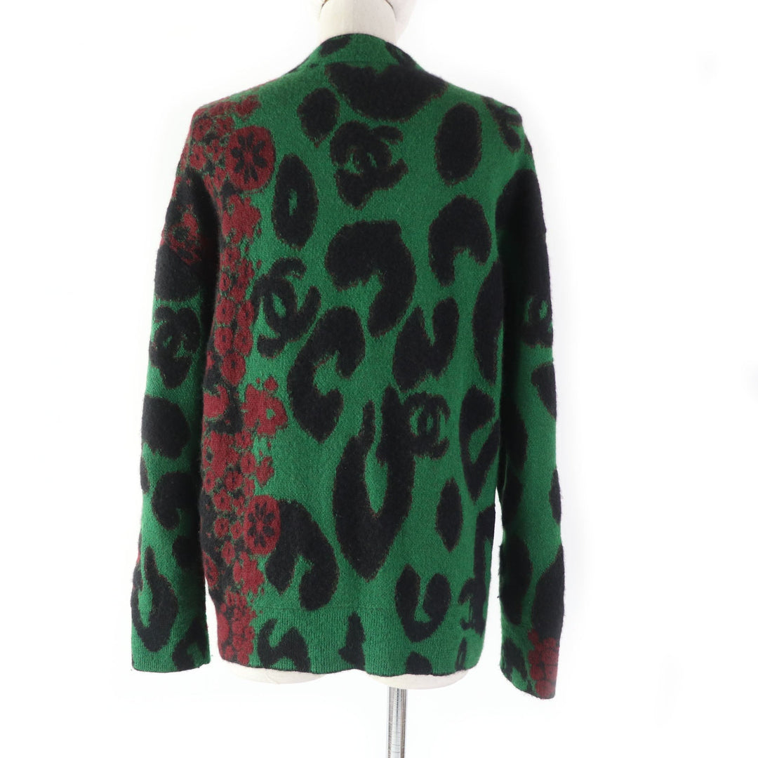 CHANEL cardigan 23A P75362 Main: 43% cashmere, 32% mohair, 19% polyamide (nylon), 6% wool Green Bordeaux Women 34 Used Authentic