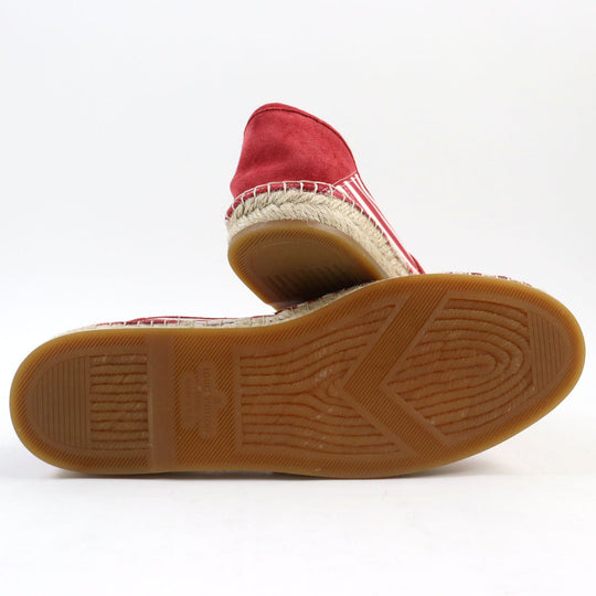 LOUIS VUITTON Slip-on Main: Canvas Red White Border Pattern mens 9 Used Authentic