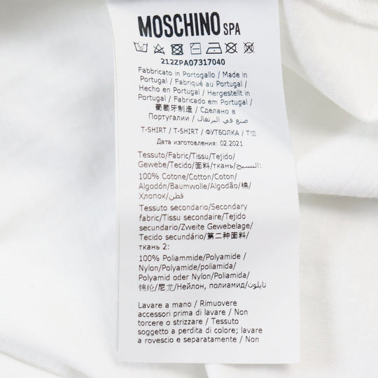 MOSCHINO Short sleeve T-shirt 212ZPA07317040 Main: 100% cotton, Part: 100% polyamide (nylon) white mens 52 Used Authentic