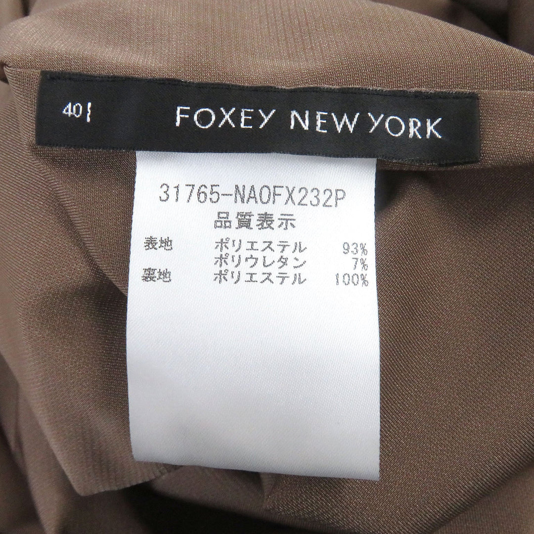 FOXEY NEW YORK one piece 31765 Outer: 93% polyester, Outer: 7% polyurethane, Lining: 100% polyester beige Women 40 Used Authentic