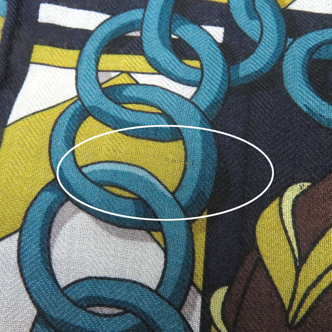 HERMES Stall Main: 70% cashmere, Main: 30% silk Navy type Women Used Authentic