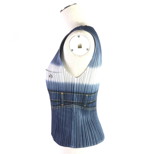 PLEATS PLEASE Cut Main: 100% polyester Navy Women 3 Used Authentic