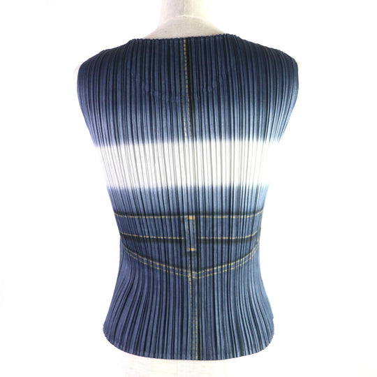 PLEATS PLEASE Cut Main: 100% polyester Navy Women 3 Used Authentic