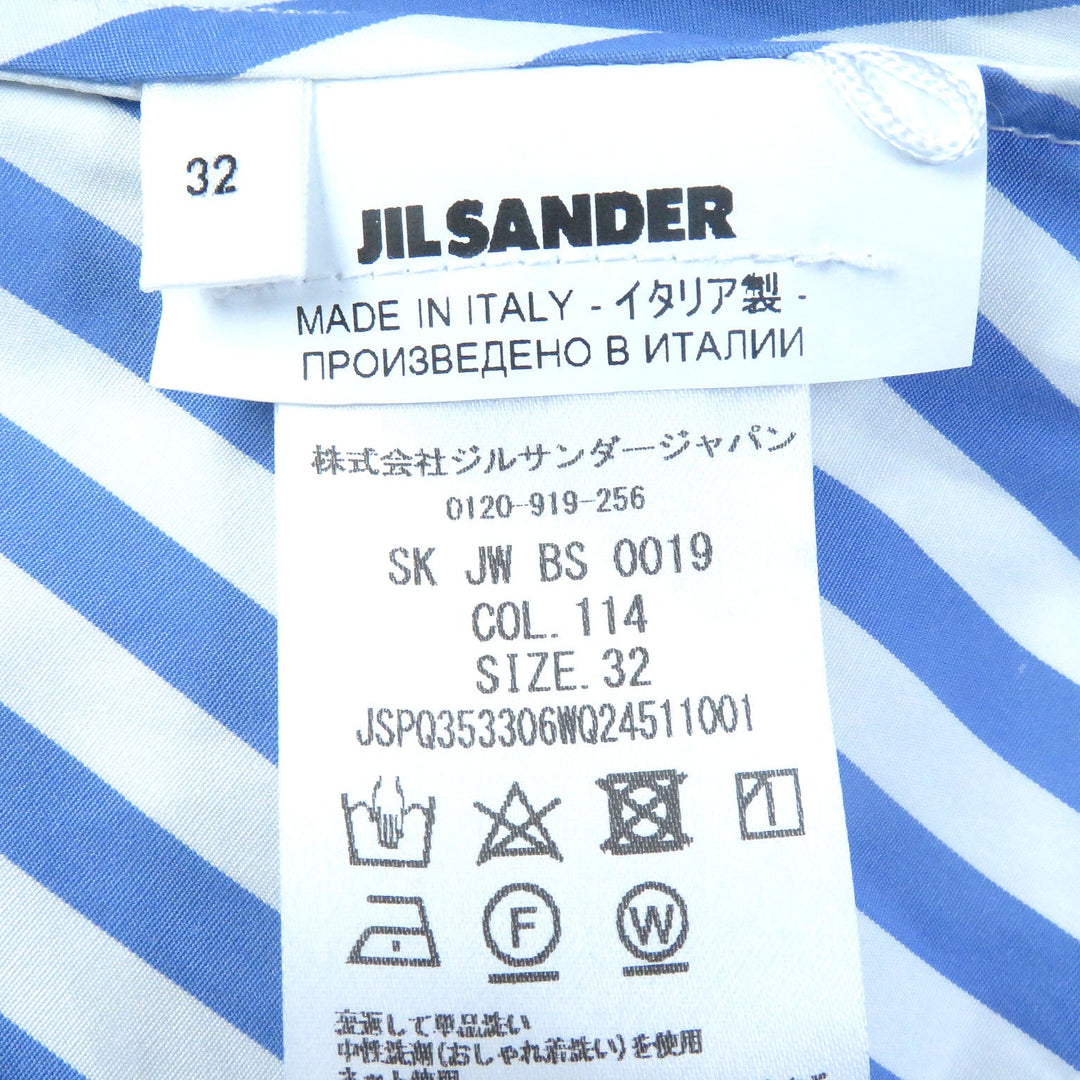 JIL SANDER skirt JSPQ353306 Main: 100% cotton Blue white Women 32 Used Authentic