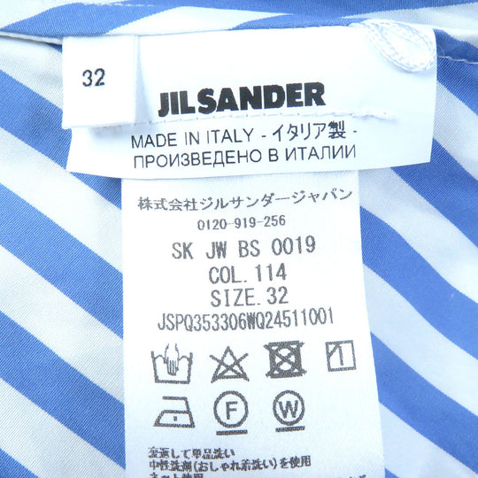 JIL SANDER skirt JSPQ353306 Main: 100% cotton Blue white Women 32 Used Authentic
