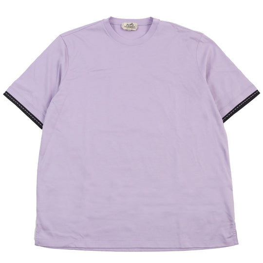 HERMES Short sleeve T-shirt Main: 100% cotton purple mens L Used Authentic