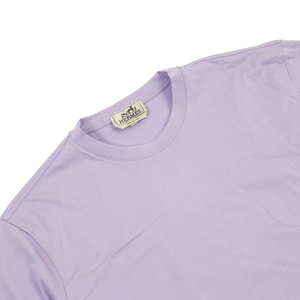 HERMES Short sleeve T-shirt Main: 100% cotton purple mens L Used Authentic
