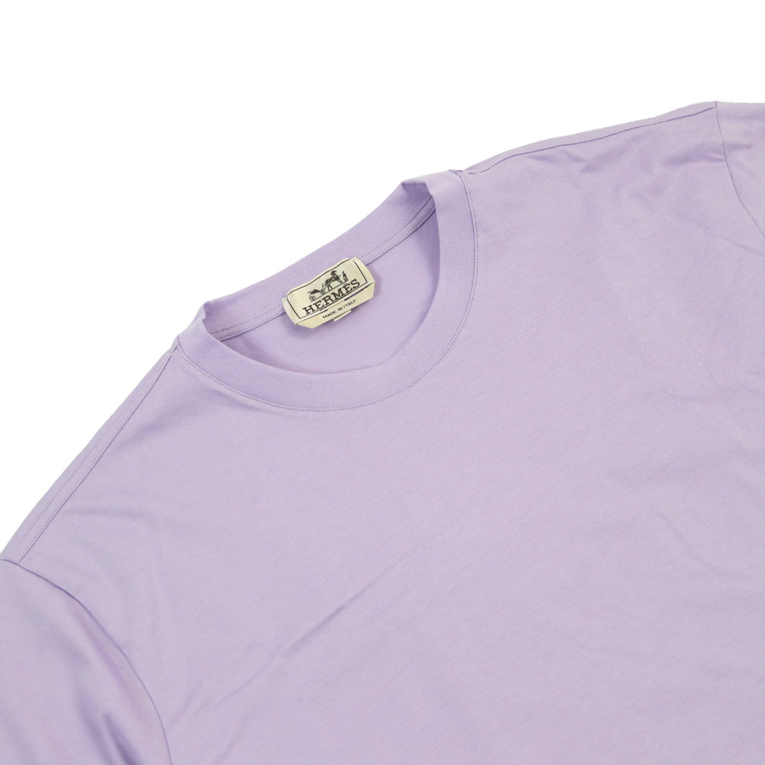 HERMES Short sleeve T-shirt Main: 100% cotton purple mens L Used Authentic