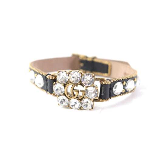 GUCCI bracelet 648722 Main: Leather black Women M Used Authentic