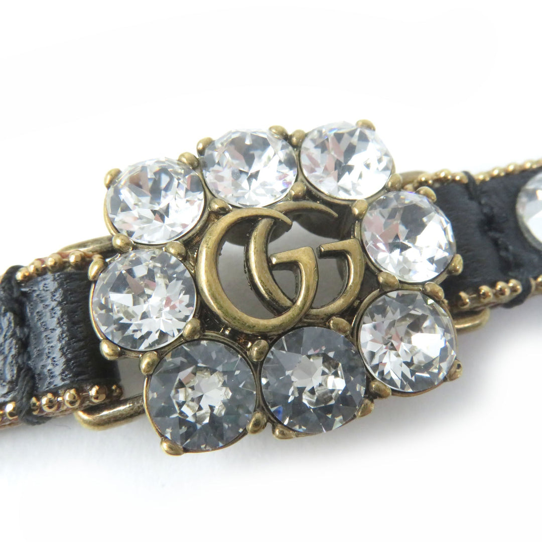 GUCCI bracelet 648722 Main: Leather black Women M Used Authentic
