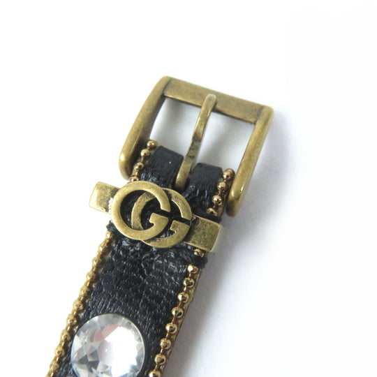 GUCCI bracelet 648722 Main: Leather black Women M Used Authentic