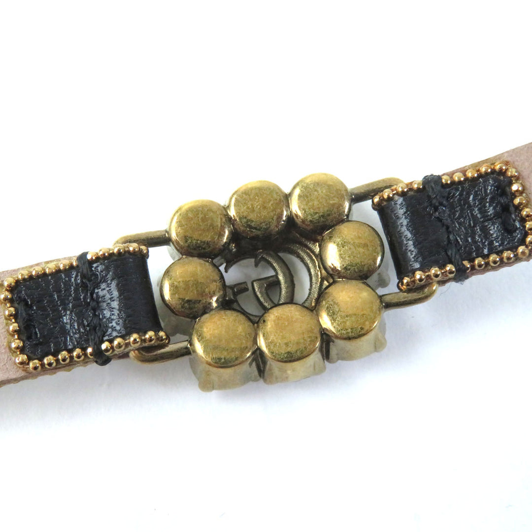 GUCCI bracelet 648722 Main: Leather black Women M Used Authentic
