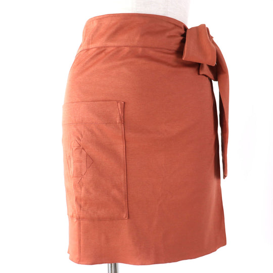 HERMES Wrap skirt Main: 100% cotton Orange Women 34 Used Authentic