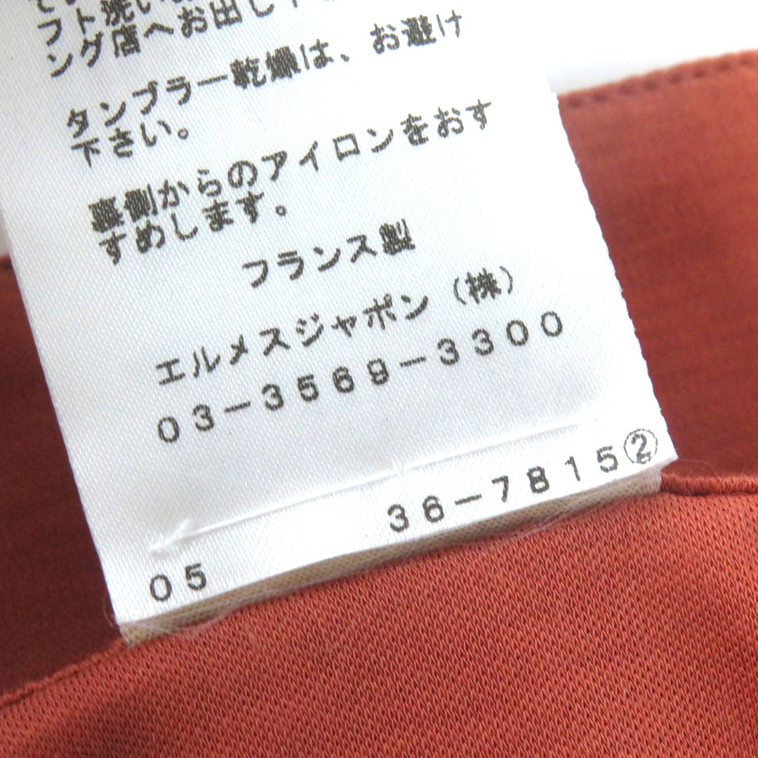 HERMES Wrap skirt Main: 100% cotton Orange Women 34 Used Authentic