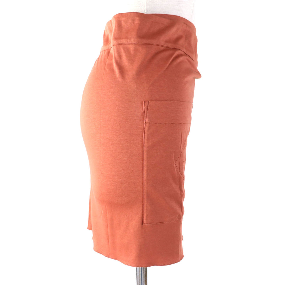 HERMES Wrap skirt Main: 100% cotton Orange Women 34 Used Authentic