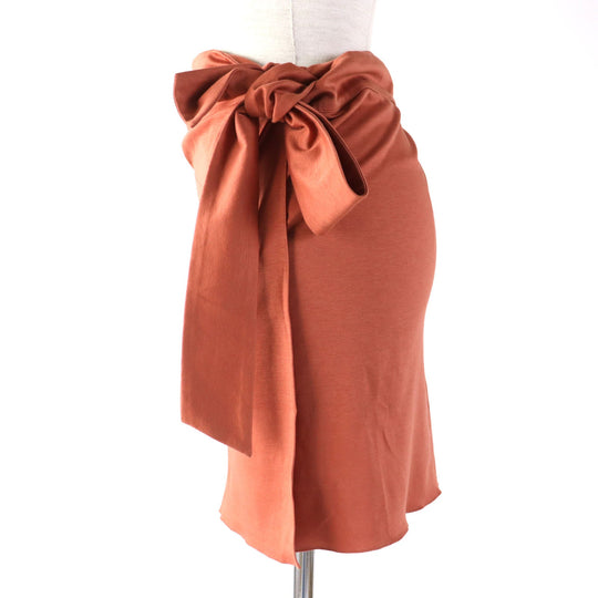 HERMES Wrap skirt Main: 100% cotton Orange Women 34 Used Authentic