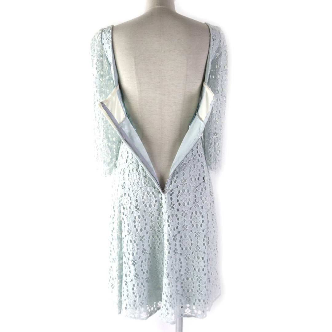 DOLCE&GABBANA one piece Outer: 50% rayon, Outer: 30% cotton, Outer: 8% nylon, Outer: 8% polyamide (nylon), 2% elastane, Lining: 96% silk, 4% elastane Light blue gray type Women 36 Used Authentic