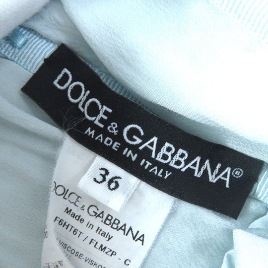 DOLCE&GABBANA one piece Outer: 50% rayon, Outer: 30% cotton, Outer: 8% nylon, Outer: 8% polyamide (nylon), 2% elastane, Lining: 96% silk, 4% elastane Light blue gray type Women 36 Used Authentic