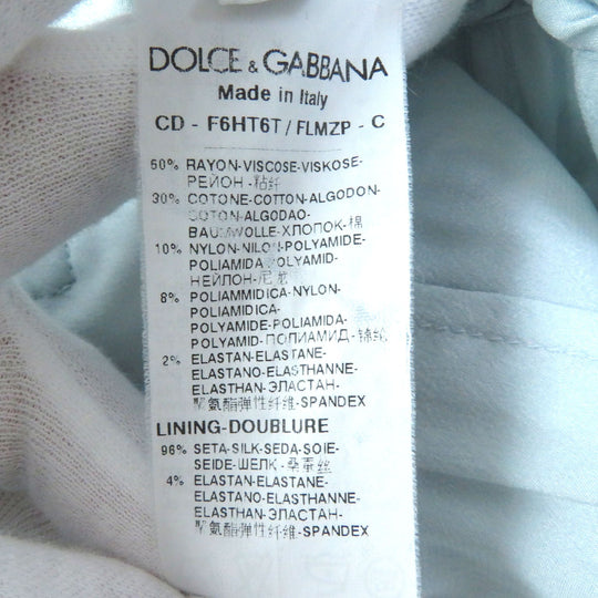 DOLCE&GABBANA one piece Outer: 50% rayon, Outer: 30% cotton, Outer: 8% nylon, Outer: 8% polyamide (nylon), 2% elastane, Lining: 96% silk, 4% elastane Light blue gray type Women 36 Used Authentic