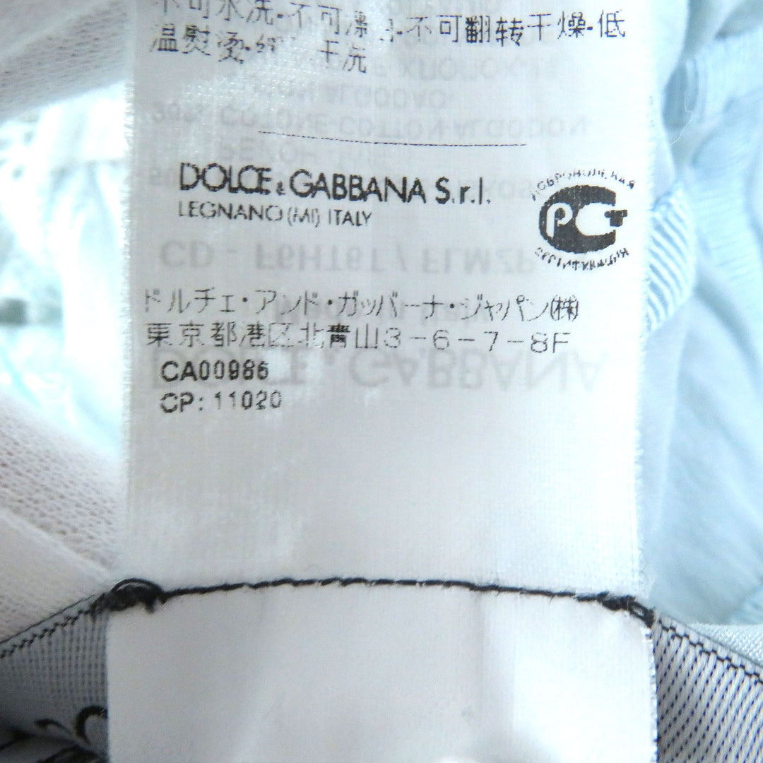 DOLCE&GABBANA one piece Outer: 50% rayon, Outer: 30% cotton, Outer: 8% nylon, Outer: 8% polyamide (nylon), 2% elastane, Lining: 96% silk, 4% elastane Light blue gray type Women 36 Used Authentic