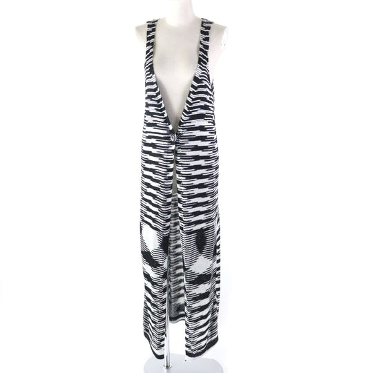 Missoni Vest Main: 97% acetate, Main: 3% polyester Black Silver Women 40 Used Authentic