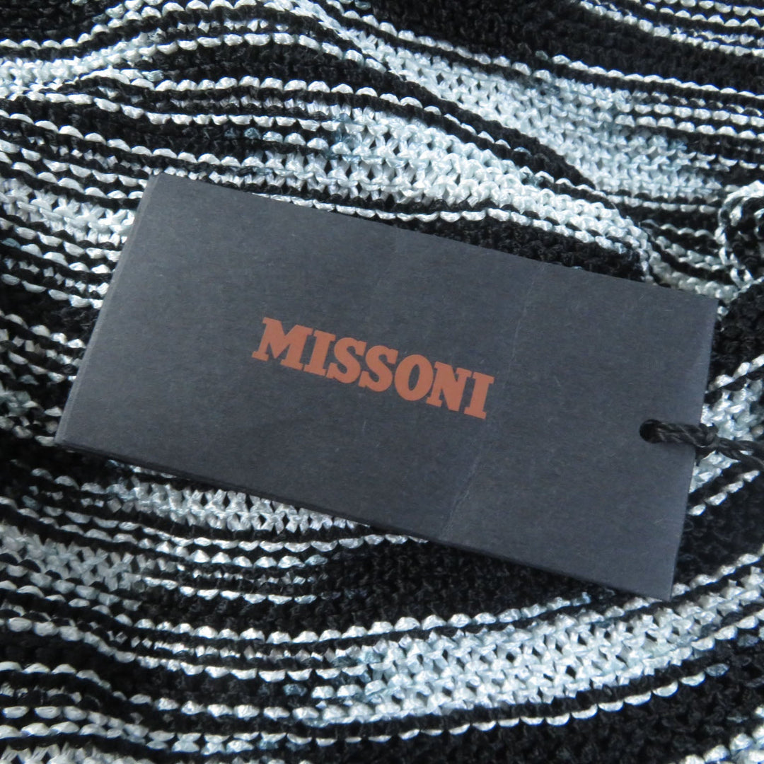 Missoni Vest Main: 97% acetate, Main: 3% polyester Black Silver Women 40 Used Authentic