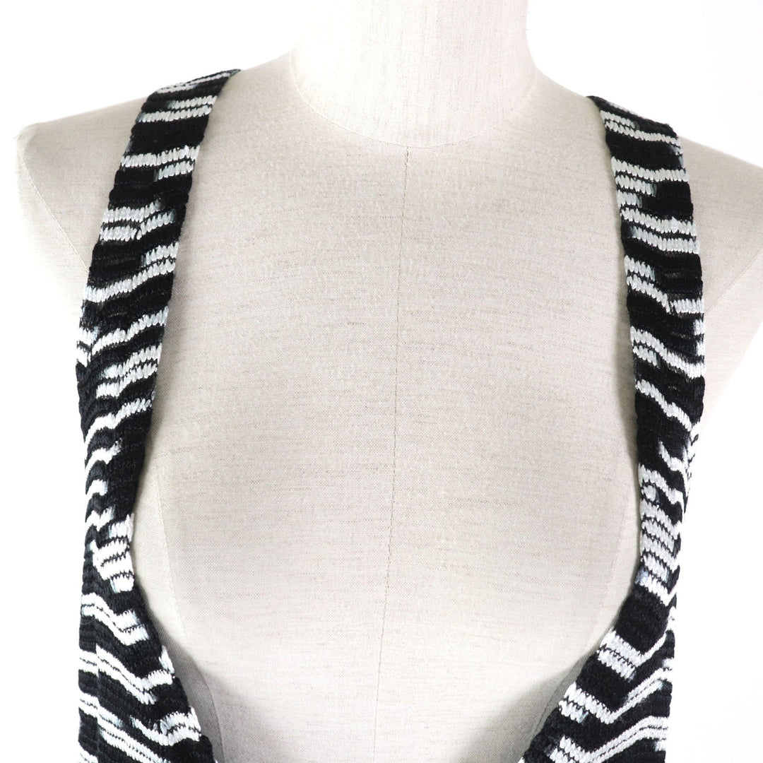 Missoni Vest Main: 97% acetate, Main: 3% polyester Black Silver Women 40 Used Authentic