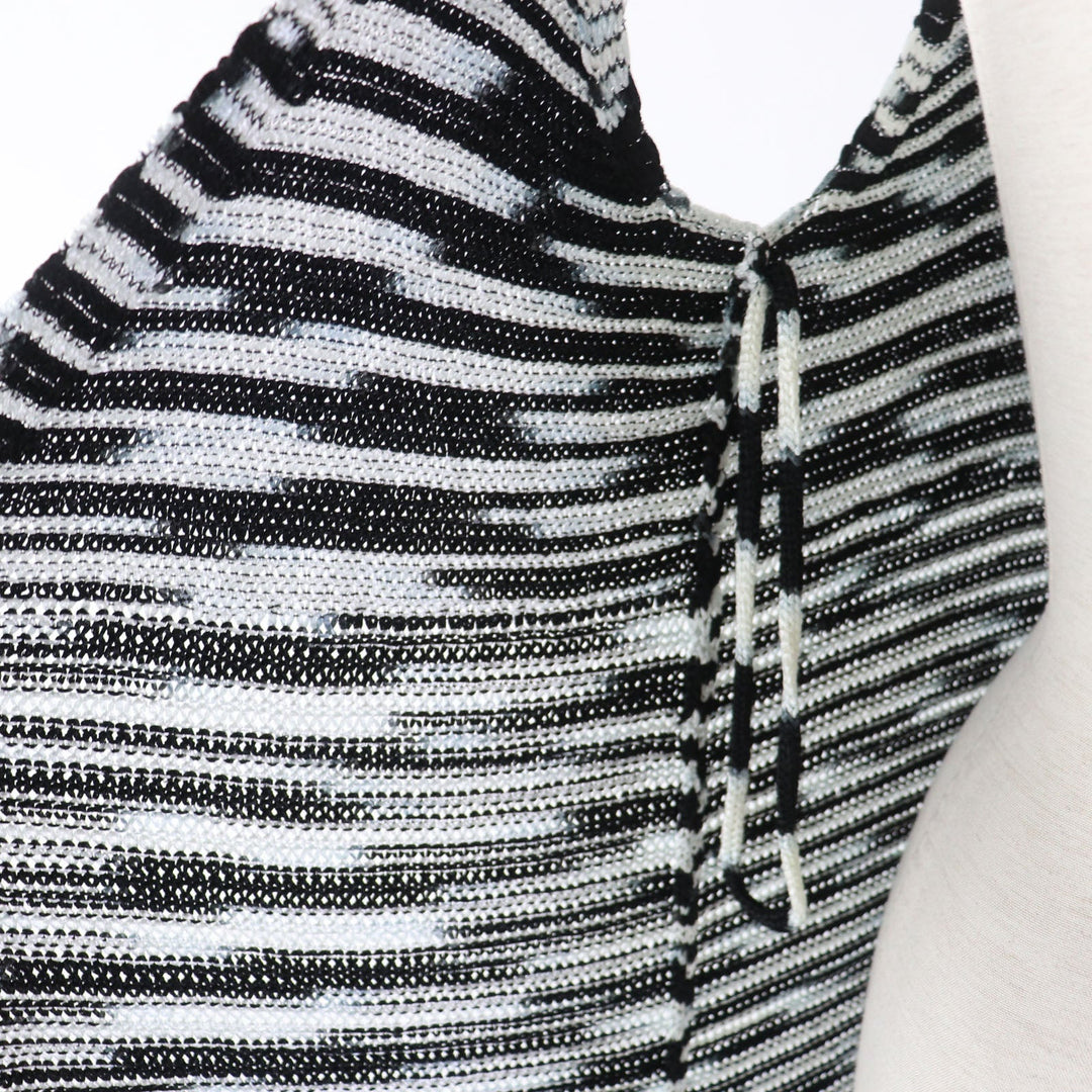 Missoni Vest Main: 97% acetate, Main: 3% polyester Black Silver Women 40 Used Authentic