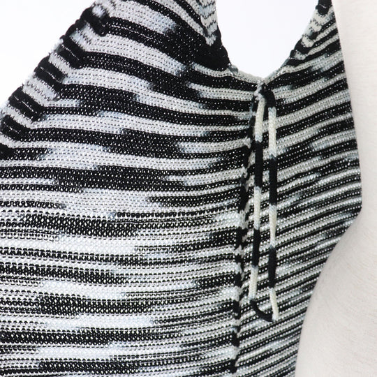 Missoni Vest Main: 97% acetate, Main: 3% polyester Black Silver Women 40 Used Authentic