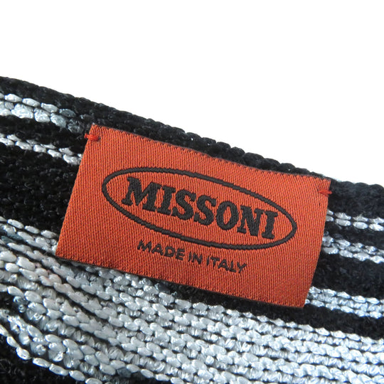 Missoni Vest Main: 97% acetate, Main: 3% polyester Black Silver Women 40 Used Authentic