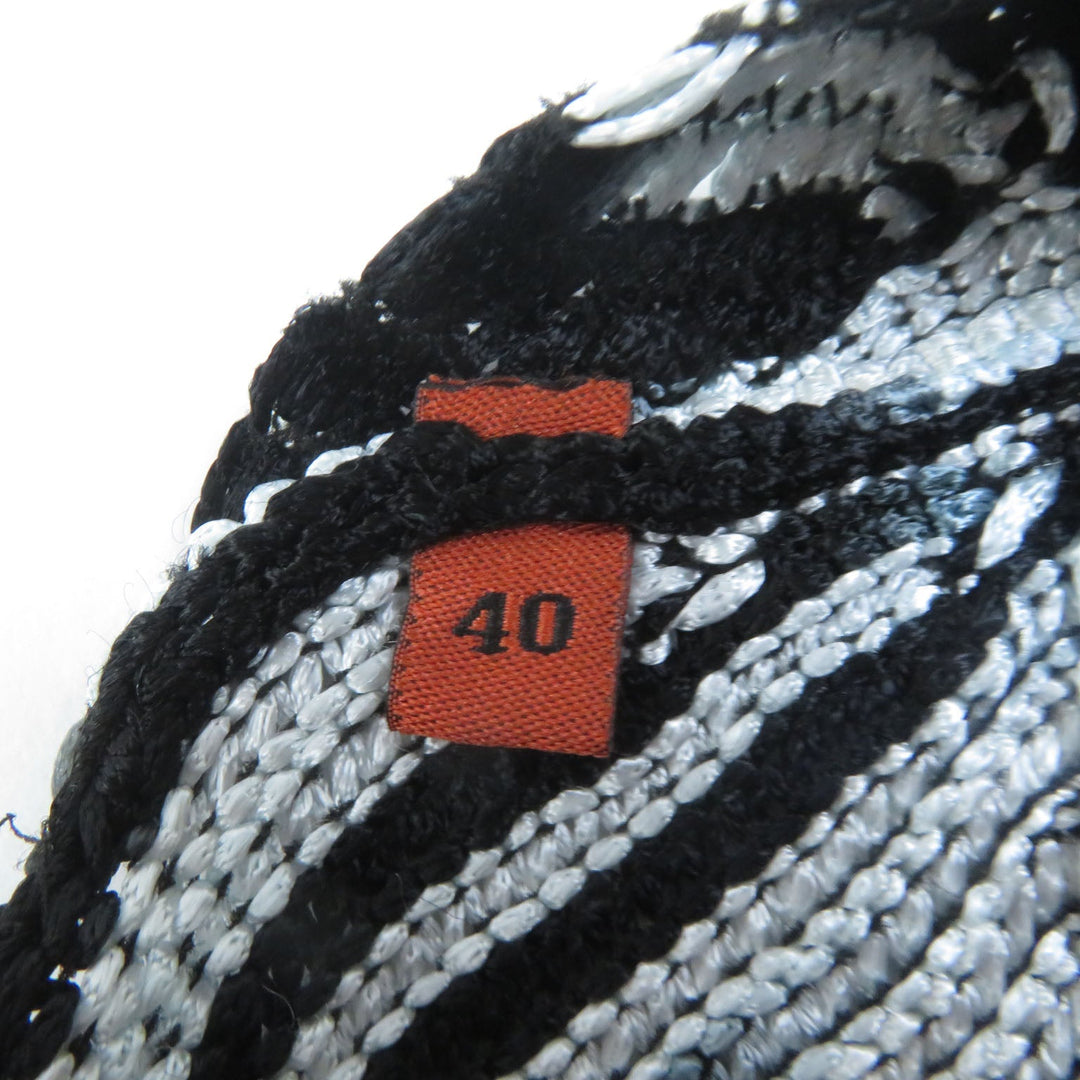 Missoni Vest Main: 97% acetate, Main: 3% polyester Black Silver Women 40 Used Authentic