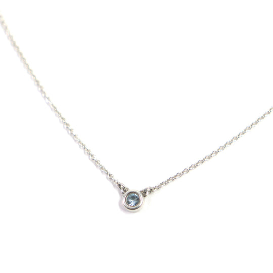 TIFFANY&Co. Necklace Main: AG925, Part: 1P Aquamarine Silver blue By the yard Women Used Authentic