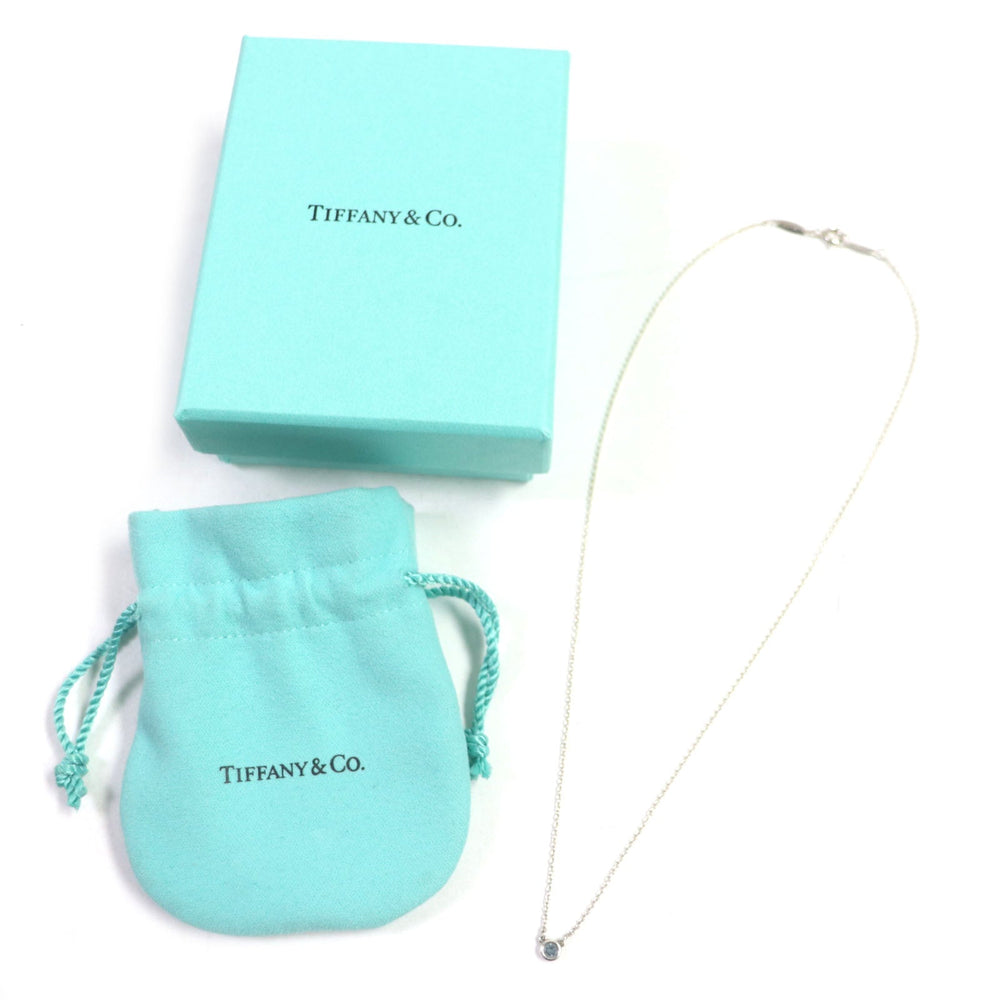 TIFFANY&Co. Necklace Main: AG925, Part: 1P Aquamarine Silver blue By the yard Women Used Authentic